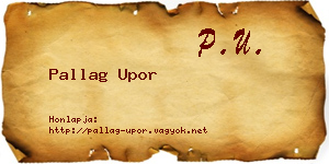 Pallag Upor névjegykártya
